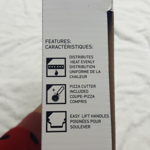 Sharper image pizza stone set 13"  pizza stone Set new W Cutter - Picture 4 of 6